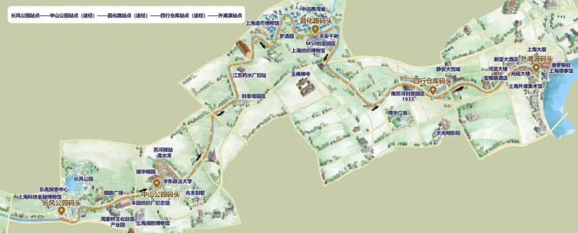 苏州河线路图 5条新航线即将开通（航线1：长风—外滩源（单线）攻略）
