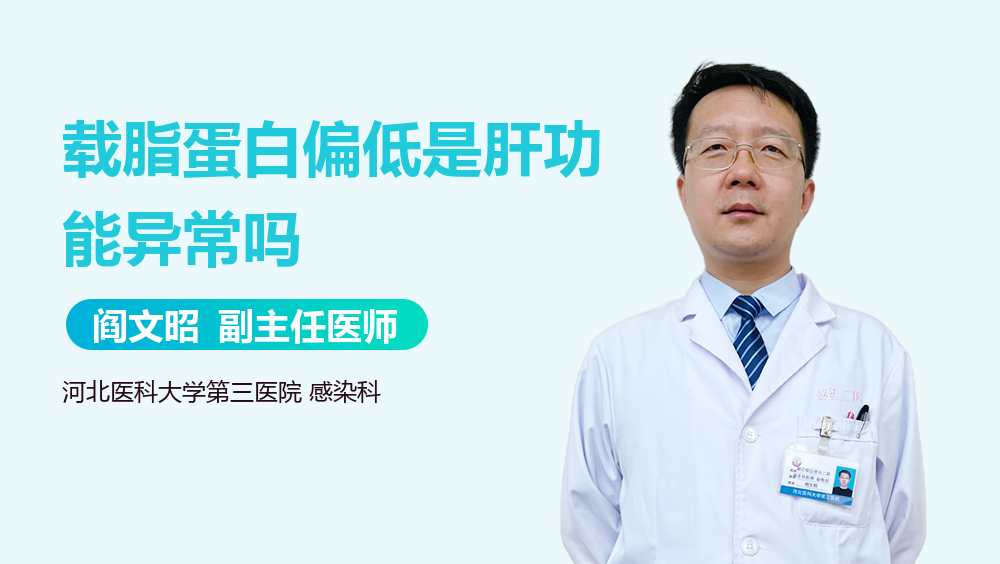 载脂蛋白偏低是肝功能异常吗