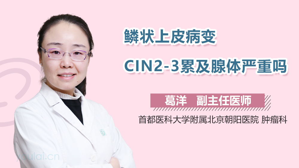 鳞状上皮病变CIN2-3累及腺体严重吗