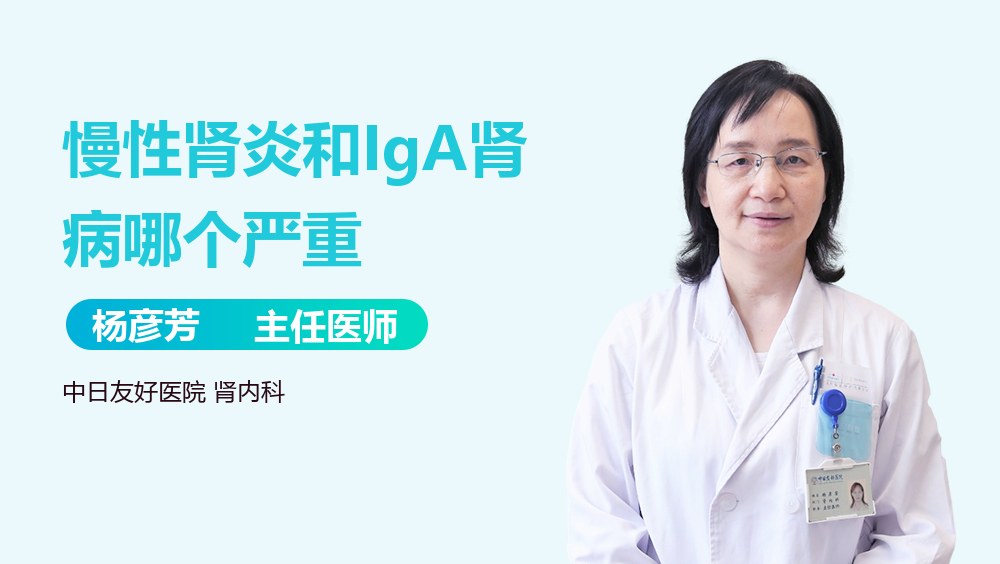 慢性肾炎和IgA肾病哪个严重