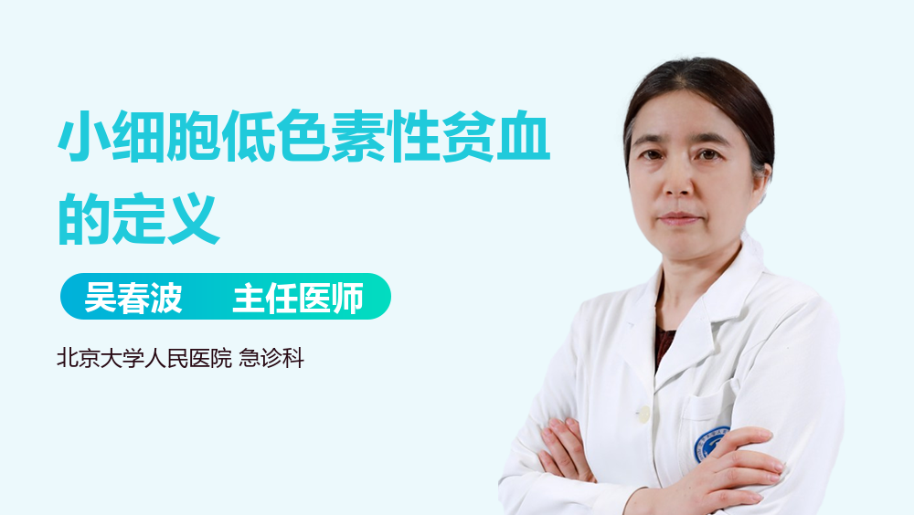 小细胞低色素性贫血的定义